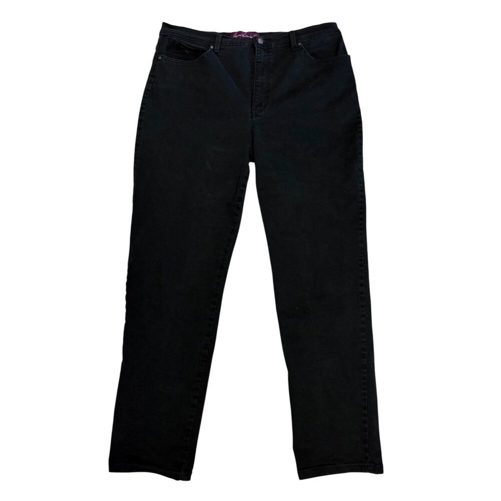 Gloria Vanderbilt Amanda Black Jeans Women Size 18 Classic Fit Straight 36X31